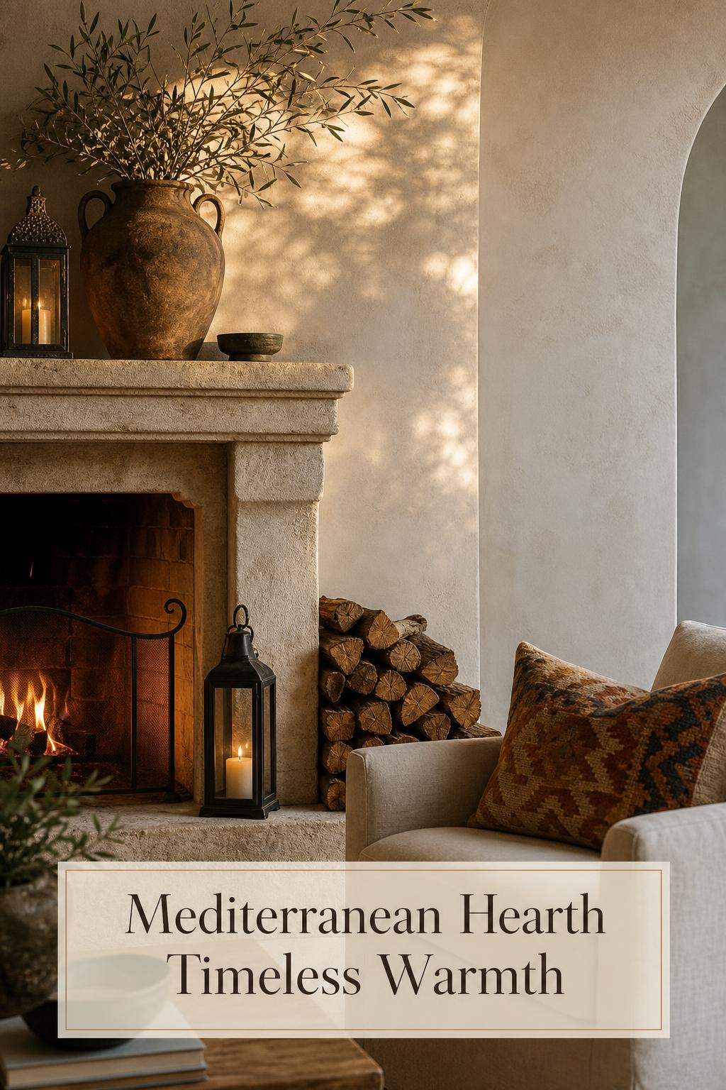 Mediterranean Fireplace Ideas for a Plain Living Room Wall