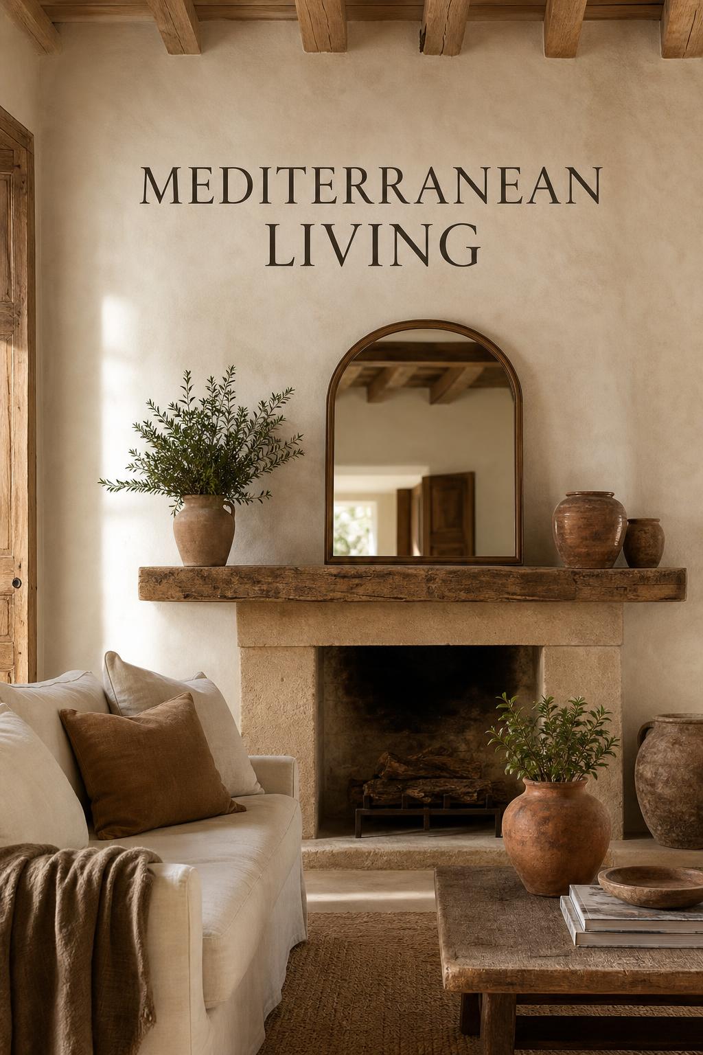 Mediterranean Fireplace Ideas for a Plain Living Room Wall